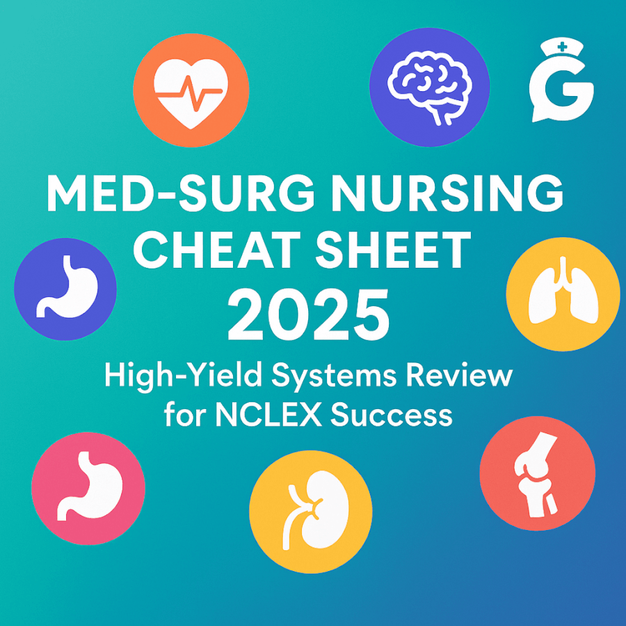 Med‑Surg Nursing Cheat Sheet: High‑Yield Systems Review for NCLEX Success