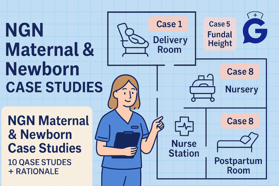 NGN Maternal - Newborn Case Studies (2025): 10 Examples with Answers and Rationale