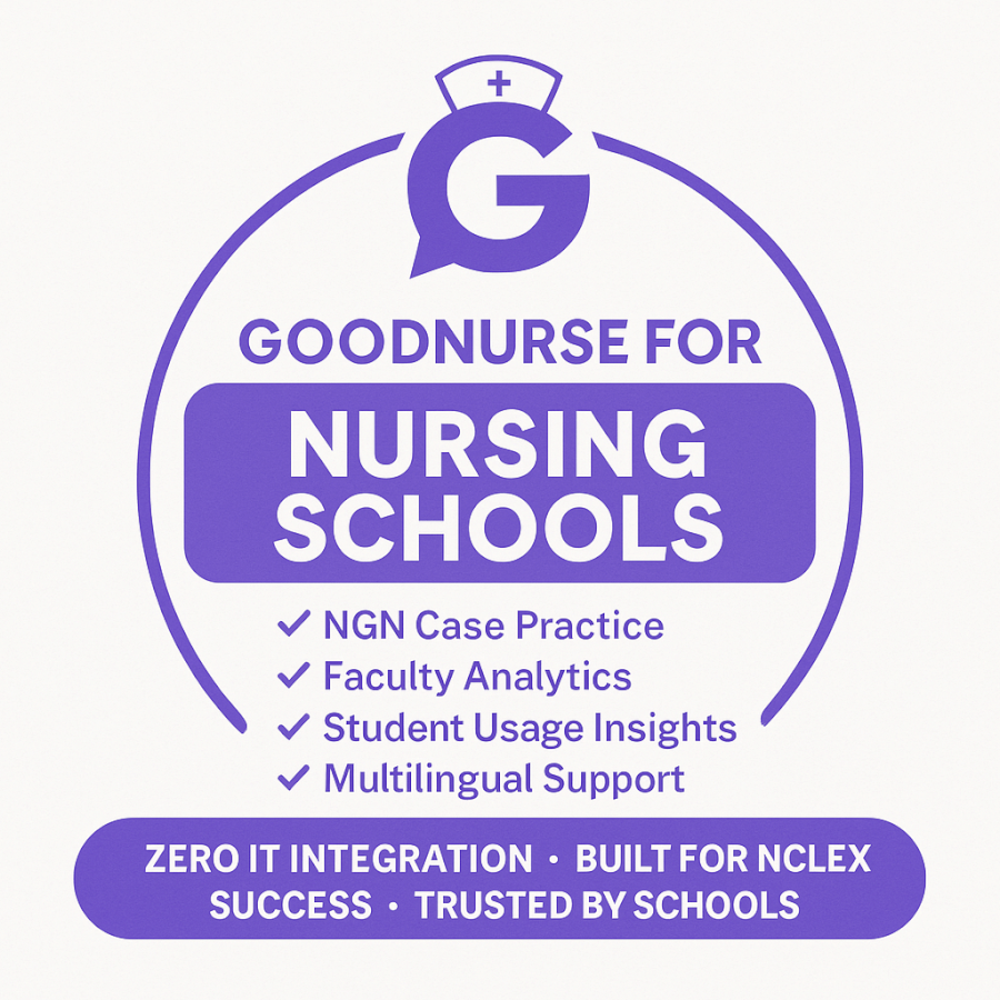 GoodNurse for Nursing Schools (2025): Adaptive, Multilingual AI Tutor with Faculty Analytics, Zero IT Lift, and Proven NGN Support