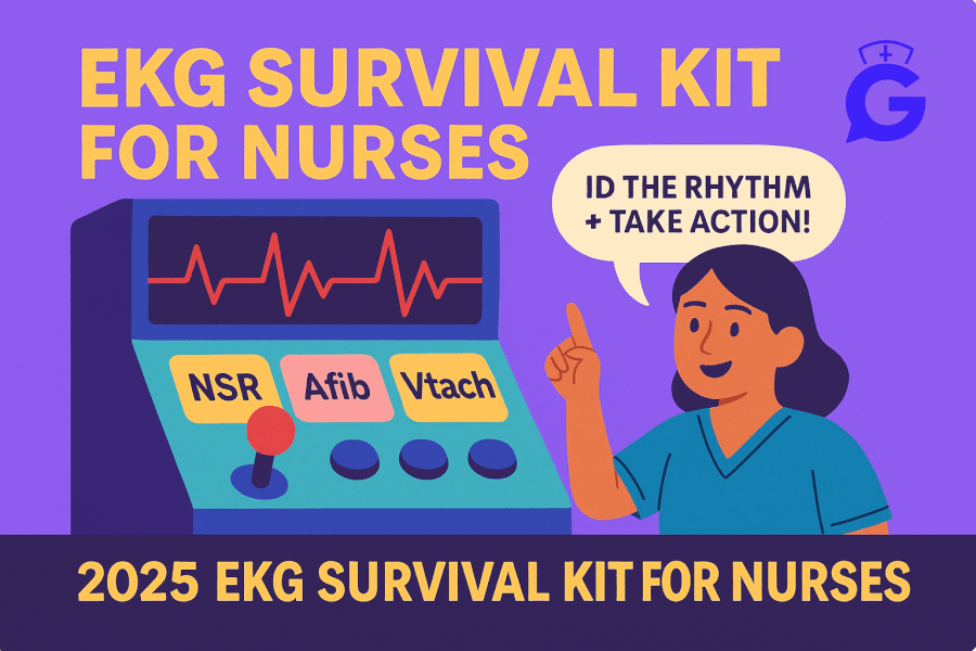 EKG Basics for Nurses (2025): Rhythm ID, Red Flags & First Actions