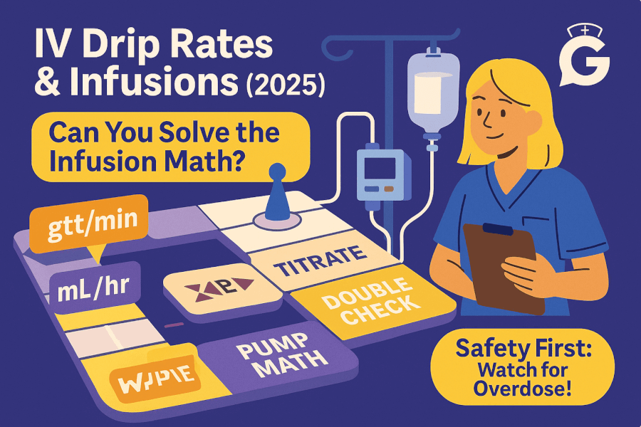 IV Drip Rates & Infusions (2025): gtt/min, mL/hr, Titration Math & Safety