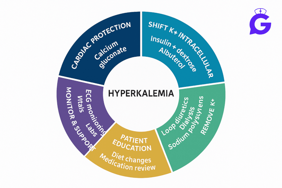Hyperkalemia Nursing Care Plan: First-Hour Priorities, ECG Changes & Safe K⁺ Replacement