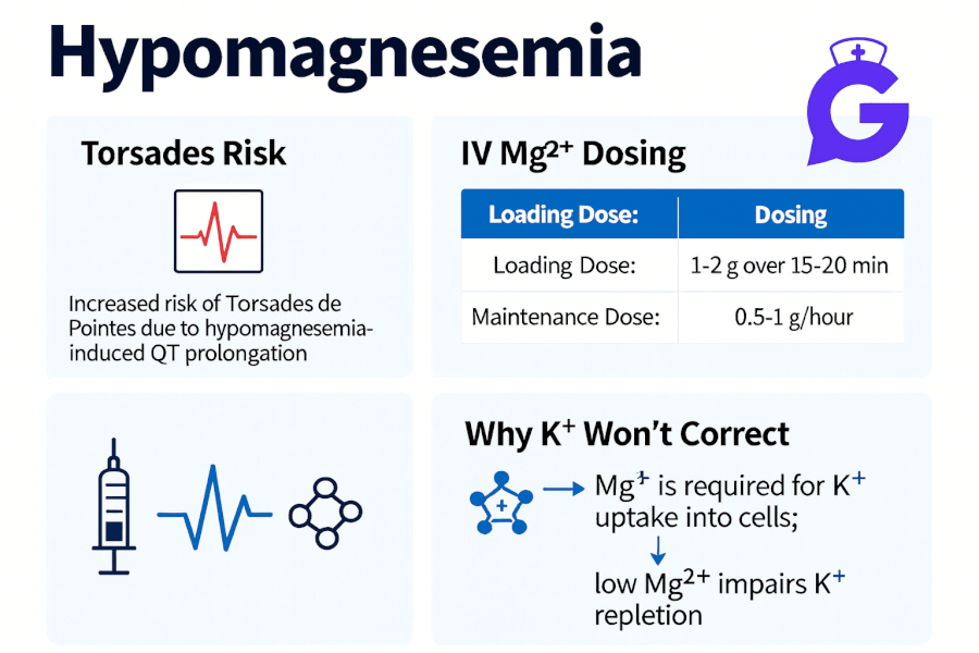 Hypomagnesemia Nursing Care Plan: Torsades Risk, IV Mg²⁺ Dosing & Why K⁺ Won’t Correct