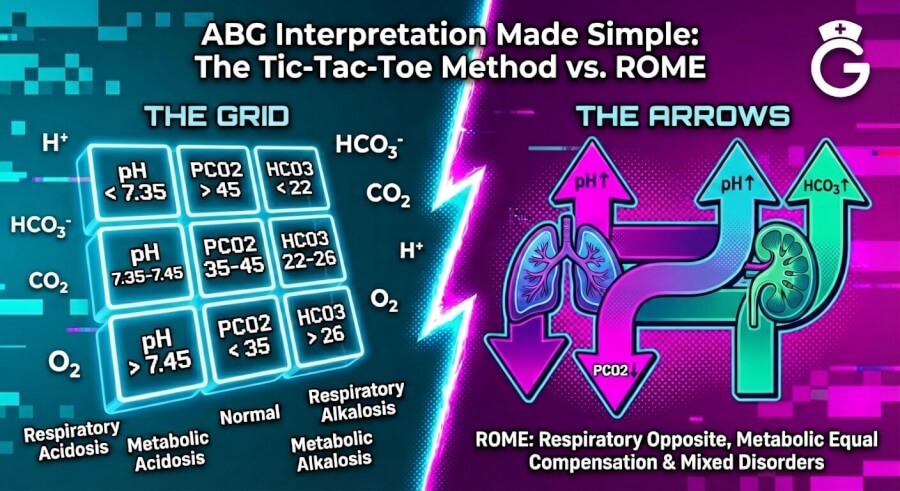ABG Interpretation Made Simple: The Tic-Tac-Toe Method vs. ROME